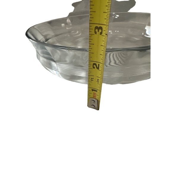 Vintage clear etched floral leaf star based 8.5 inch serving bowl - Picture 6 of 6